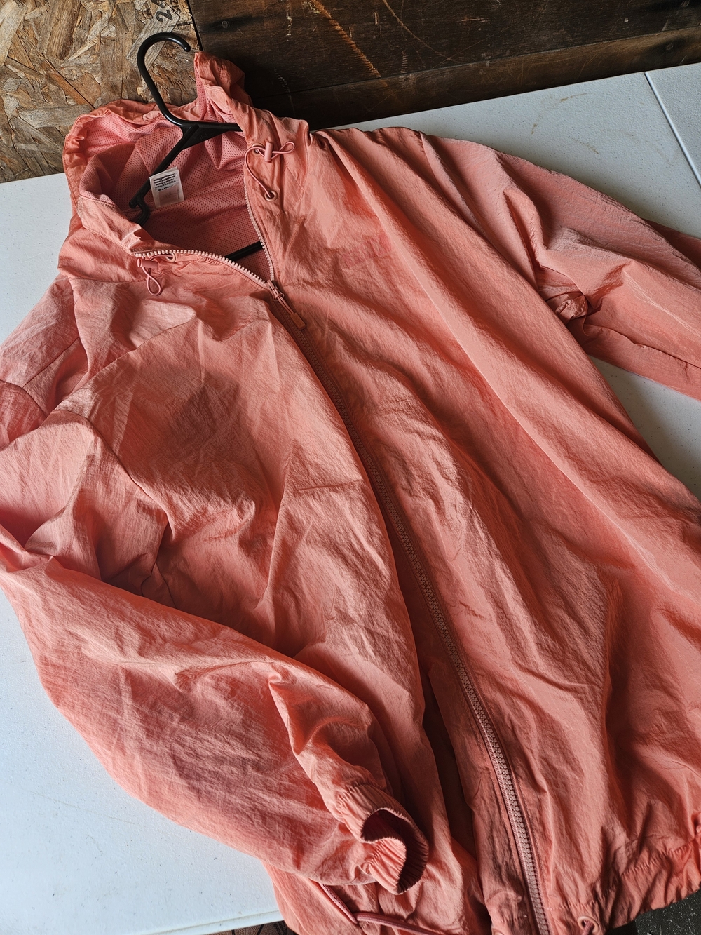 PINK Victoria's Secret Coral Utility Windbreaker Jacket with Hood